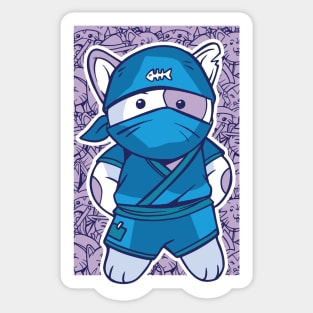 D&D Monk Ninja Class Kawaii Cat Sticker